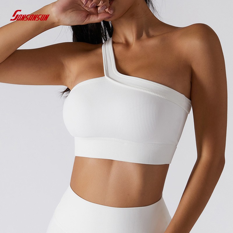 white sports yoga top for women