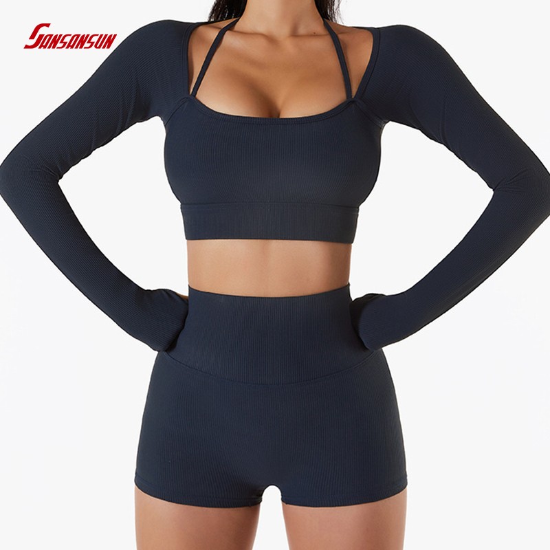 black recycled sports suit for women