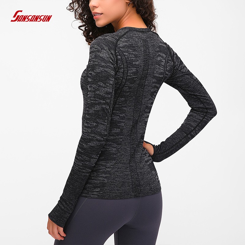 long sleeve long workout tops