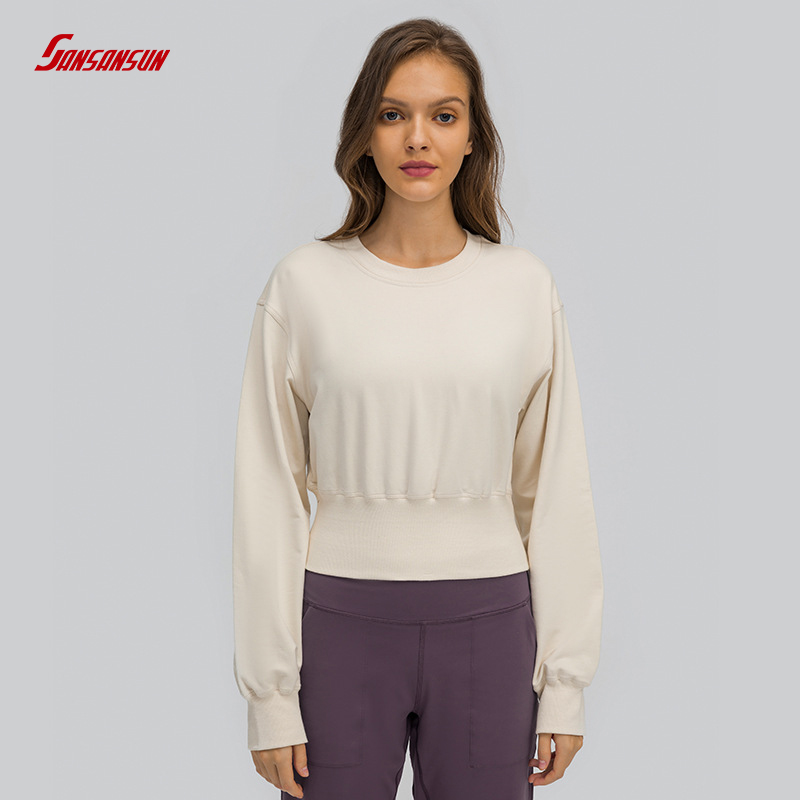 Women Ribbed Fabric Sweatshirt