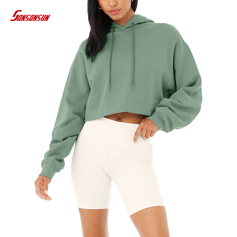 Luxury Cotton Crop Hoodies