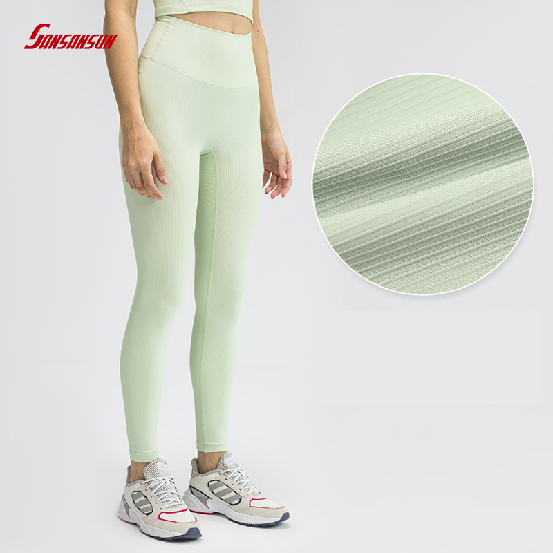 Ribbed Fabric Yoga Leggings