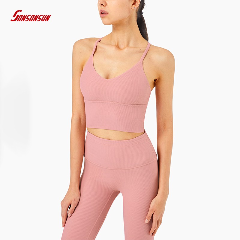 Ribbed Women Yoga Top