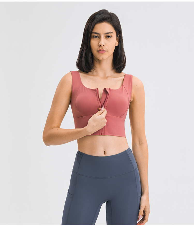 Ladies YKK Zipper Sports Bra