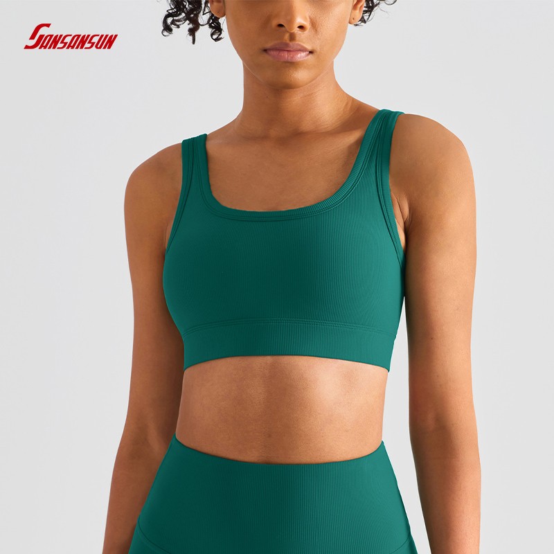 ribbed fabric sports bra