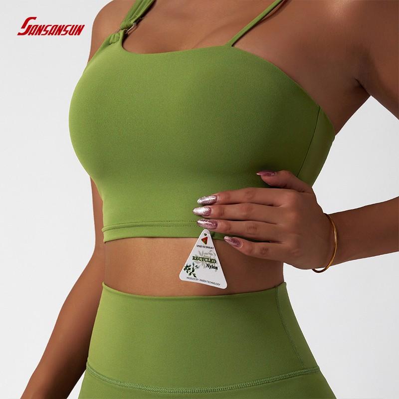 Find Ladies Recycled Nylon Spandex Sports Bra,Ladies Recycled Nylon Spandex  Sports Bra Suppliers,manufacturers Online Sale