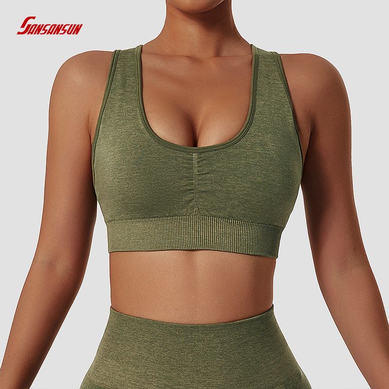 Wholesale ODM/OEM Sexy Ladies Sexy Strappy Back Seamless Fitness