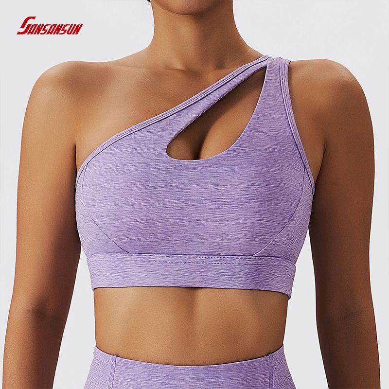 Women One Shoulder Sports Bra