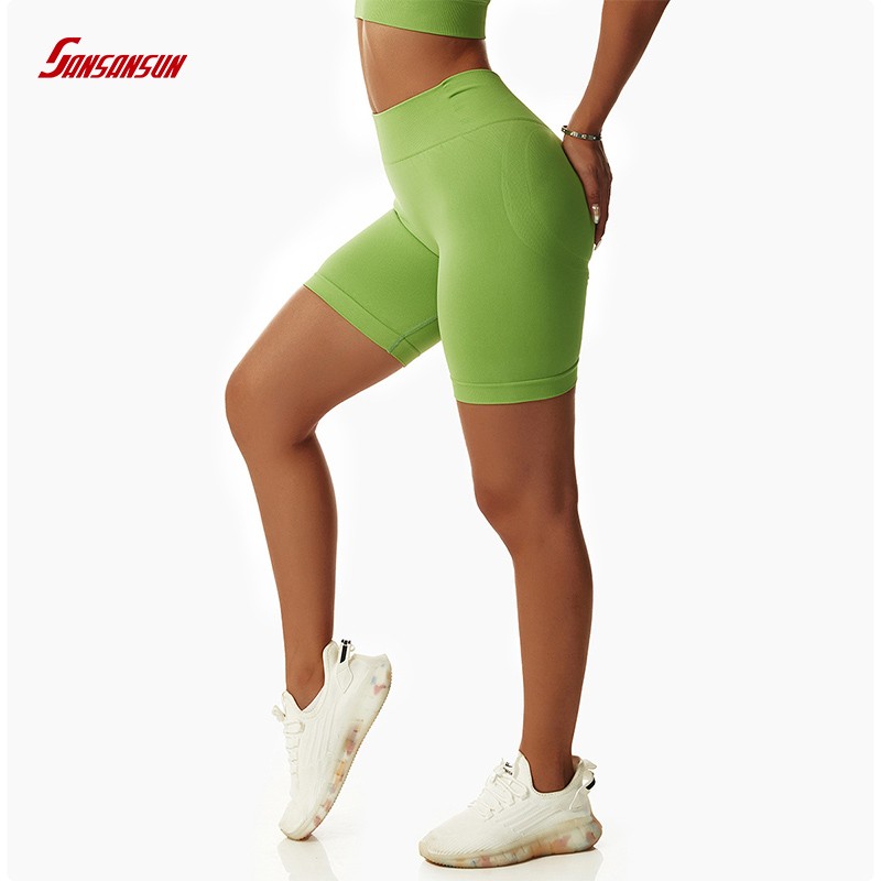 Buy Wholesale China High Quality Women's Seamless Shorts Custom Logo High  Waist Ribbed Running Tights Gym Biker Yoga Shorts With Print Pattern & High  Quality Women's Seamless Shorts Custom Logo H at