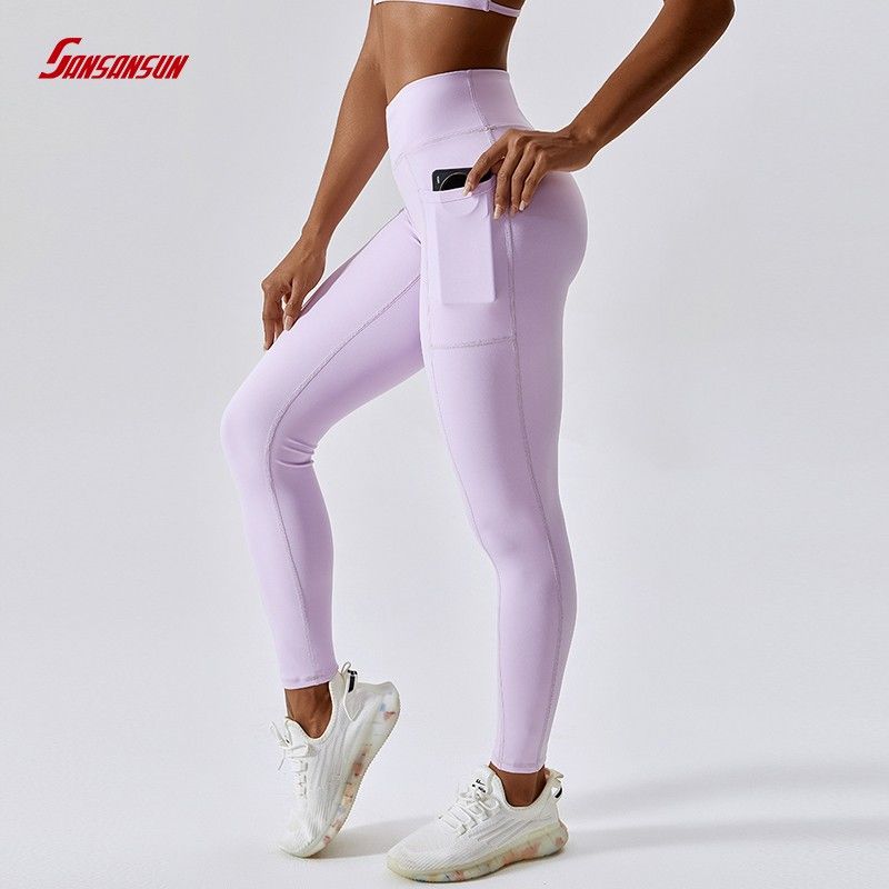 Factory OEM/ODM Design Stylish Jacquard Gym Leggings with Pockets